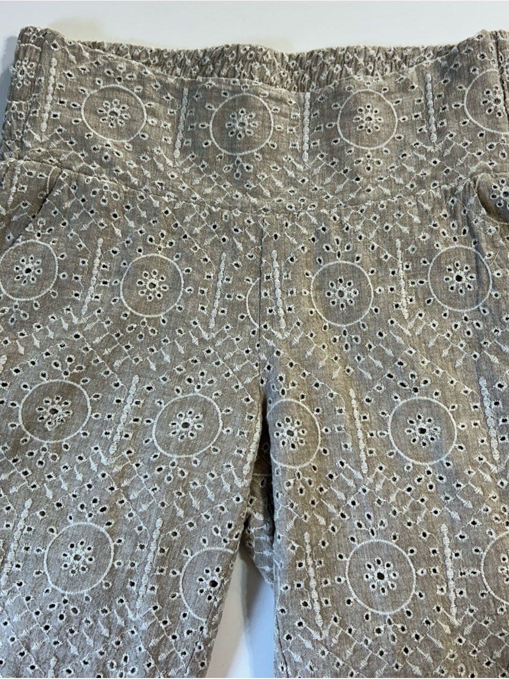 Sundance Women's Size Medium  Menara Culottes Cropped Pull On Linen Blend Pants